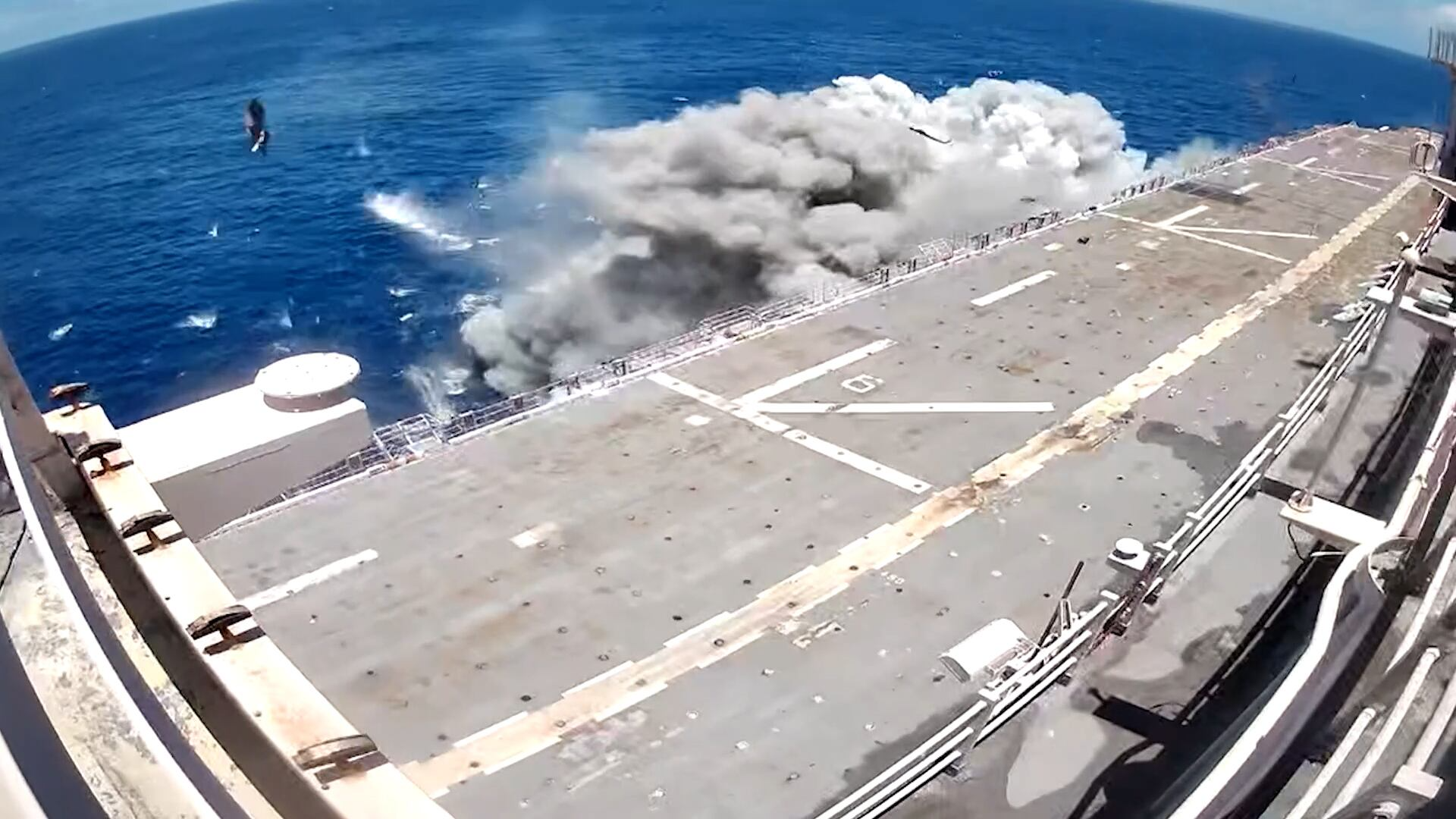 Navy shows footage from SINKEX missile strike on USS Peleliu